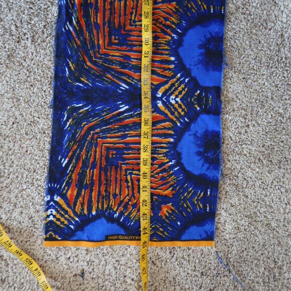 African Vibrant Blue and Orange Kaftan Bubu Gown NWOT 1 Size - Picture 16 of 16